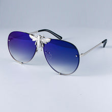 Load image into Gallery viewer, 47850 Luxury Metal Big Bee Pilot Sunglasses Gradient Lenses UV400 Retro Men Women Shades

