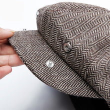 Load image into Gallery viewer, Wuaumx Unisex Autumn Winter Newsboy Caps Men And Women Warm Tweed Octagonal Hat For Male Detective Hats Retro Flat Caps chapeau
