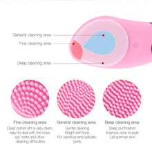 Load image into Gallery viewer, Mini Electric Facial Cleansing Brush Silicone Sonic Face Cleaner Deep Pore Cleaning Skin Massager Face Cleansing Brush Device
