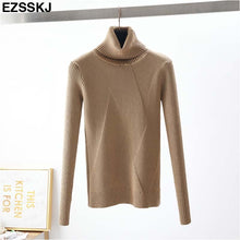 Load image into Gallery viewer, chic Autumn winter thick Sweater Pullovers Women Long Sleeve casual warm basic turtleneck Sweater female knit Jumpers top
