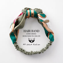 Load image into Gallery viewer, MENGJIQIAO Women Hair Accessories Fashion Headband Fabric Cross Knotted Bow Chiffon Floral Hair Band Korea Headdress ladies Hoop
