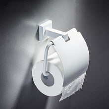 Load image into Gallery viewer, Bathroom Accessories Set,Paper Holder,Towel Bar,towel rack,Towel Hanger,Towel Rail White Brass Square bathroom Hardware set
