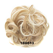 Load image into Gallery viewer, Delice Women's Wrap On Messy Bun Curly Scrunchie Chignon With Rubber Band Brown Black Synthetic Hair Ring
