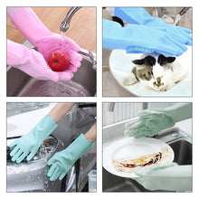 Load image into Gallery viewer, 1 Pair Dishwashing Gloves Silicone Dish Washing Gloves Kitchen Silicone Cleaning Household Tools for Clean Car Pet Brush Glove

