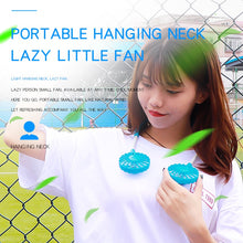 Load image into Gallery viewer, Portable 1200 2000 mAre USB Mini Fan Neck Fan Rechargeable Small Portable Sports Fan  light Usb Desk Hand Air Conditioner cooler
