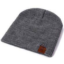Load image into Gallery viewer, 1 Pcs Hat PU Letter True Casual Beanies for Men Women Warm Knitted Winter Hat Fashion Solid Hip-hop Beanie Hat Unisex Cap
