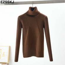 Load image into Gallery viewer, chic Autumn winter thick Sweater Pullovers Women Long Sleeve casual warm basic turtleneck Sweater female knit Jumpers top

