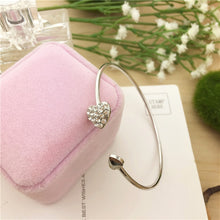 Load image into Gallery viewer, 2020 Hot New Fashion Adjustable Crystal Double Heart Bow Bilezik Cuff Opening Bracelet For Women Jewelry Gift Mujer Pulseras 7g
