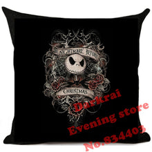 Load image into Gallery viewer, Nightmare Before Christmas Cartoon Skull Jack Printed Cushion Cover Halloween Decorative Sofa Car Throw Pillow Home Decor Pillow
