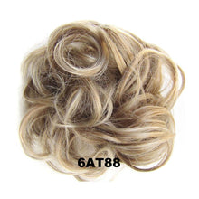 Load image into Gallery viewer, Delice Women's Wrap On Messy Bun Curly Scrunchie Chignon With Rubber Band Brown Black Synthetic Hair Ring

