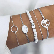 Load image into Gallery viewer, DIEZI Bohemian Handmade Weave Heart Long Tassel Bracelet Sets Women 2018 New Grey Rope Chain Bracelets Jewelry Christmas Gift
