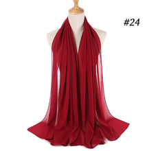 Load image into Gallery viewer, women plain bubble chiffon scarf hijab wrap printe solid color shawls headband muslim hijabs scarves/scarf 60 colors
