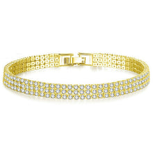 Load image into Gallery viewer, Liuyuwei Fashion Cubic Zirconia Tennis Bracelet &amp; Bangle Gold Silver Color Charm Bracelet For Women Bridal Wedding Party Jewelry
