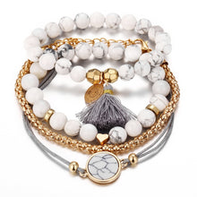 Load image into Gallery viewer, DIEZI Bohemian Handmade Weave Heart Long Tassel Bracelet Sets Women 2018 New Grey Rope Chain Bracelets Jewelry Christmas Gift
