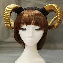 Load image into Gallery viewer, Handmade Sheep horn Headband Hairband Accessory Demon Evil Gothic Lolita Cosplay Halloween Headwear Prop

