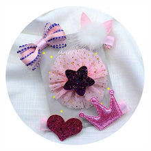 Load image into Gallery viewer, 5PCS/set Baby Girls Bow Hairpins Hair Clip for girls Barrettes Flower Headdress Children Princess Headwear

