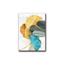 Load image into Gallery viewer, Blue Green Yellow Gold Plant Leaf Abstract Poster Nordic Canvas Print Wall Art Painting Modern Picture Living Room Decoration
