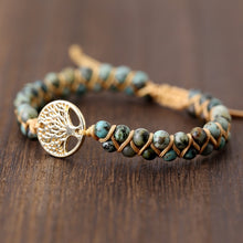 Load image into Gallery viewer, Vintage Leather Bracelets natural Stone Wrap Bracelets for men and Women tree Boho Friendship Bracelet Handmade Jewelry
