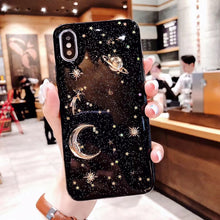 Load image into Gallery viewer, Lovebay Luxury Bling Glitter Phone Case For iPhone 11 Pro X XR XS Max 6 6S 7 8 Plus Plating Stars Moon Planet Soft Acrylic Cases
