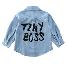 Load image into Gallery viewer, 2-7Y Autumn Toddler Kids Baby Girl Shirts Tops Clothes Denim Letter Print Long Sleeve Tops Shirt Warm Coat Shirt
