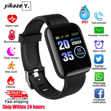 Load image into Gallery viewer, 116 plus Smart Watch Men Women Blood Pressure Monitor Waterproof Fitness Tracker Bracelet Heart Rate Smartwatch For Android IOS
