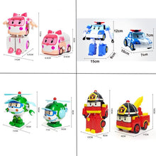 Load image into Gallery viewer, Set of 6 Pcs Poli Car Kids Robot Toy Transform Vehicle Cartoon Anime Action Figure Toys for Children Gift Juguetes
