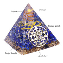 Load image into Gallery viewer, Orgonite Jewelry Pyramid Natural Lapis Lazuli Orgone Energy Generator Chakra Healing/Emf Protection And Meditation Decoration
