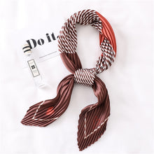 Load image into Gallery viewer, 2020 Designer Women Crinkle Scarf Square Silk Neck Scarves Female Leopard Print Hair Band Lady Pleated Scarfs
