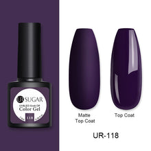 Load image into Gallery viewer, UR SUGAR 7.5ml Matte Nail Gel Polish Purple Series Hybrid Varnish Nail Art Semi Permanent UV Gel Varnish Soak Off Matte Top Coat
