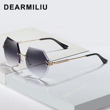 Load image into Gallery viewer, DEARMILIU Brand Designer Round Sunglasses Women Oversized Polygon 2020 Gradient Brown Pink Rimless sun glasses For female UV400
