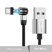 Load image into Gallery viewer, USLION 2020 New 540 Degree Rotate Magnetic Cable Micro USB Type C Cable Magnetic Charging Cable For iPhone 11 Pro Max Data Line

