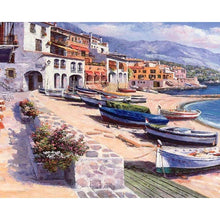 Load image into Gallery viewer, CHENISTORY Frame Boat Beach DIY Painting By Numbers Modern Wall Art Picture By Numbers Acrylic Canvas By Numbers For Home Decors
