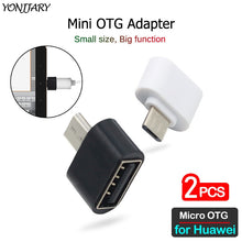 Load image into Gallery viewer, 2Pcs USB Micro OTG Adapter for Huawei Y3II Y5II Y6II Y6S Y7P Y3 Y5 Y6 2 Y7 Y9 Pro Prime Lite 2017 2018 2019 USB OTG Connector

