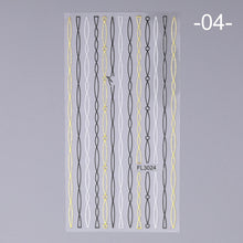 Load image into Gallery viewer, 1 Sheet Holo Black Gold 5D Nail Sticker Decal Tassel Strip Line Slider Foils Adhesive Nail Art Decoration

