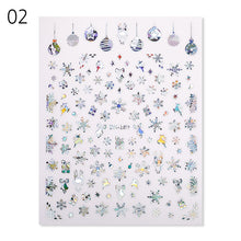 Load image into Gallery viewer, 1Pcs 3D Nail Sticker Christmas Holographics Snowflake For Gold Silver Nail Art Stickers DIY Nail Art Decoration Decals
