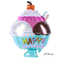 Load image into Gallery viewer, 1set Pink Donut Lip Ice Cream Popcorn Candy Foil Balloon Baby Shower Happy Birthday Decoration Balloon Boy Girl Cute Kid Toy
