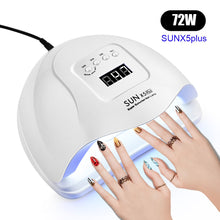 Load image into Gallery viewer, SUNX5 Max 90/72W LED Lamp Nail Dryer 45/36 LEDs UV Ice Lamp For Drying Gel Polish 10/30/60/99s Timer Auto Sensor Manicure Tools
