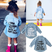 Load image into Gallery viewer, 2-7Y Autumn Toddler Kids Baby Girl Shirts Tops Clothes Denim Letter Print Long Sleeve Tops Shirt Warm Coat Shirt
