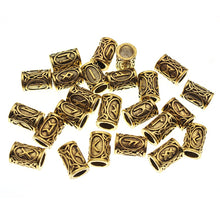 Load image into Gallery viewer, 24pcs/Set Futhark Viking Runes Tube Spacer Beads for Jewelry Making Beards Hair Bead fit DIY Necklace Bracelet Handmade Findings
