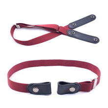 Load image into Gallery viewer, Women's Buckle-Free Elastic Belts Invisible Belt for Jeans No Bulge Hassle Band Fashion Casual Adjustable Button Canvas Belt
