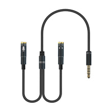 Load image into Gallery viewer, 3.5mm Mic Headphone Splitter Audio Cable Male to 2 Female Headphone Audio Cord Line
