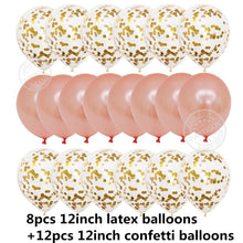 Load image into Gallery viewer, 20pcs 12Inch Rose Gold Balloons Confetti Chrome Balloon Birthday Party Decors Wedding Decorations New Year Decor Globos Metallic
