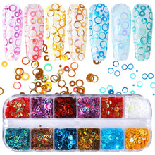 Load image into Gallery viewer, 12 Grid/Set Holographic Nail Glitter Sequins Sparkly 3D Thin Butterfly Flakes Polish Decor for Nail Art Accessories LA1558-1
