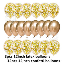 Load image into Gallery viewer, 20pcs 12Inch Rose Gold Balloons Confetti Chrome Balloon Birthday Party Decors Wedding Decorations New Year Decor Globos Metallic

