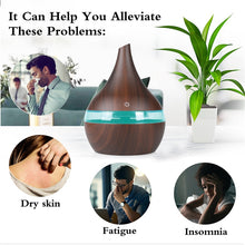 Load image into Gallery viewer, 300ml USB Air Humidifier Electric Aroma Air Diffuser Essential Oil Wood Ultrasonic Aromatherapy Cool Mist Maker for Home Car
