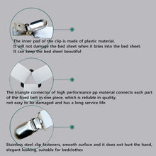 Load image into Gallery viewer, 4Pcs/Set Bed Sheet Clip Bed Sheet Belt Fastener Mattress  Elastic Non-Sip Clip  Blanket Gripper White and Black
