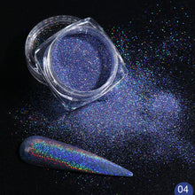 Load image into Gallery viewer, 1Box Glitter for Nails Holographic Dip Powder Mirror Polishing Chrome Pigments Nail Art Decorations Laser Dazzling Dust LA1028-1
