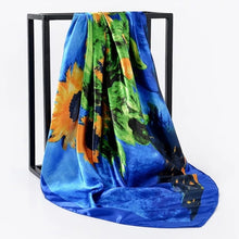 Load image into Gallery viewer, Silk Scarf Women Print hair neck Square Scarves Office Ladies Shawl Bandanna 90*90cm Muslim Hijab Handkerchief muffler foulard
