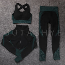 Load image into Gallery viewer, GUTASHYE Sport Suit Woman Seamless Running Tracksuit Sportswear Gym Crop Top Yoga Pant Fitness Clothes Workout Leggings Yoga Set

