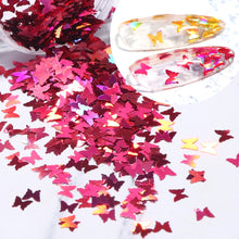 Load image into Gallery viewer, 12 Grid/Set Holographic Nail Glitter Sequins Sparkly 3D Thin Butterfly Flakes Polish Decor for Nail Art Accessories LA1558-1
